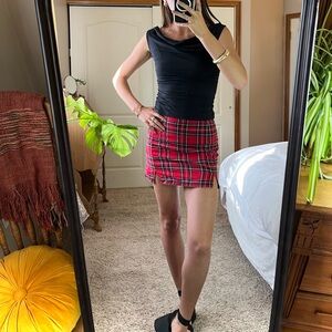 Brandy Melville plaid mini skirt